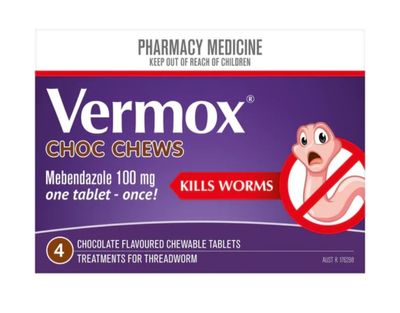 Vermox Chocolate Chews Tablets 4S