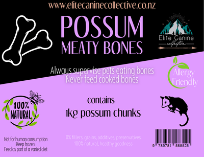 Raw Possum Meaty Bones 1kg