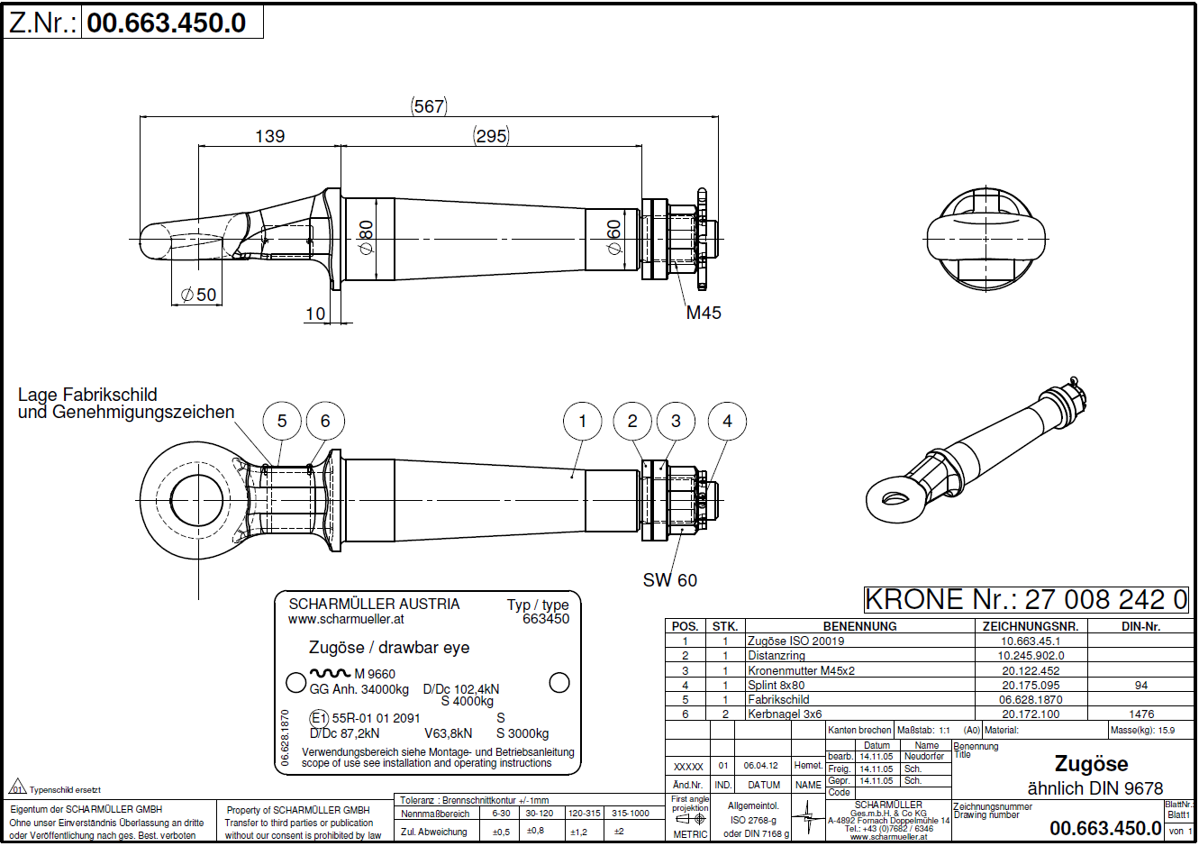 Towing Eye Insert 50MM Swivel, Agricultural Towing Eyes ITEC Products