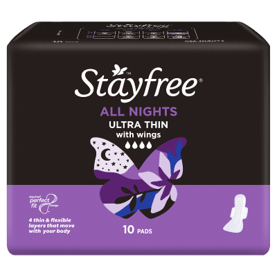 Stayfree All Nights Ultra Thin Pads with Wings