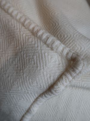 Derwent Baby Blanket - natural white with crochet edge
