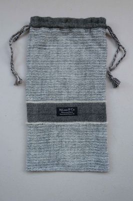 Hot water bottle cover - grey plain weave with detail