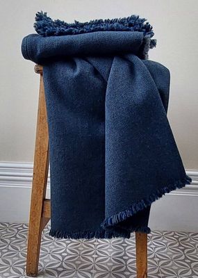 Teviot throw - navy blue