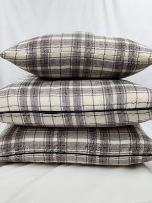 Natural tartan cushion