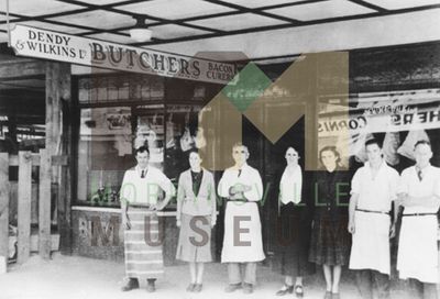 Photo - Dendy and Wilkins Butcher&rsquo; s Shop with Thomas and Irene Brodie as owners