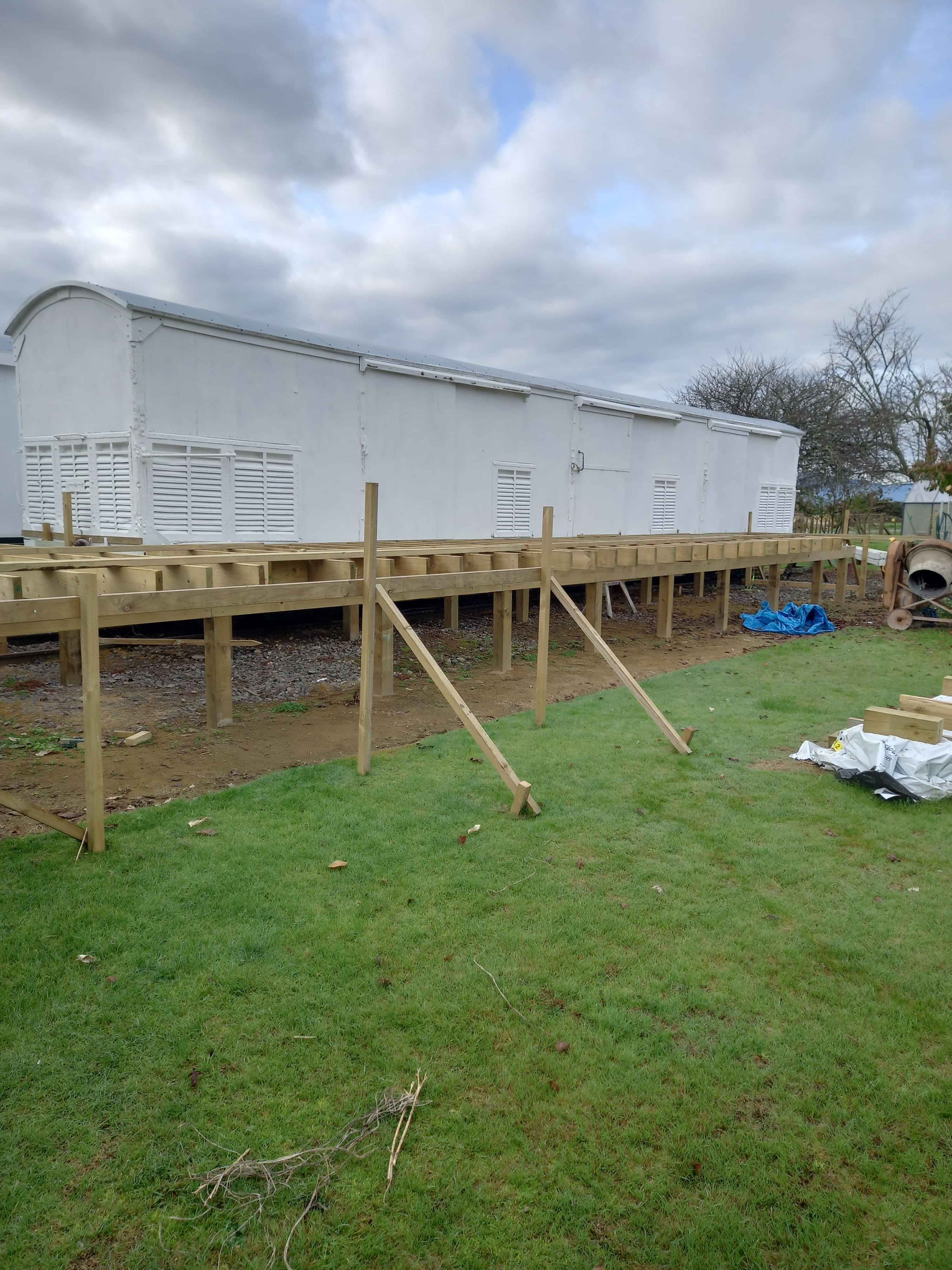 Work in progress on the railway carriages