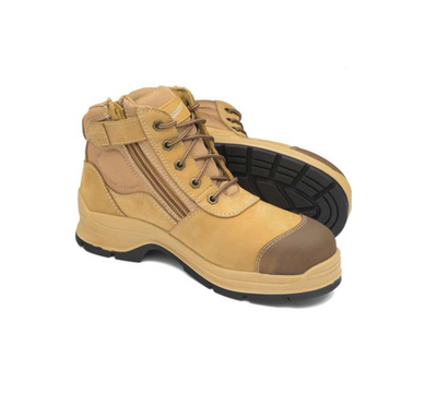 Zip Up Series Safety Boots - Wheat