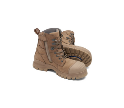 Unisex Zip Up Series Safety Boot - Stone