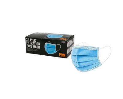 Pro Choice Safety Gear Disposable Face Mask Blue 3 Ply