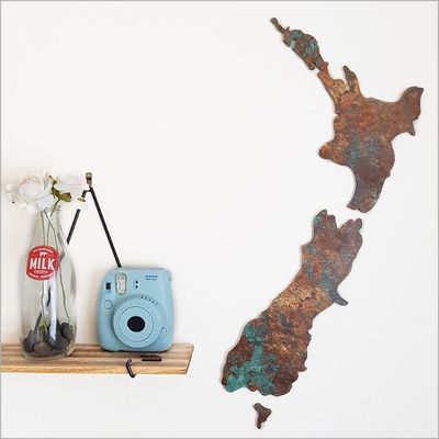 NZ Map  - Copper Pattern