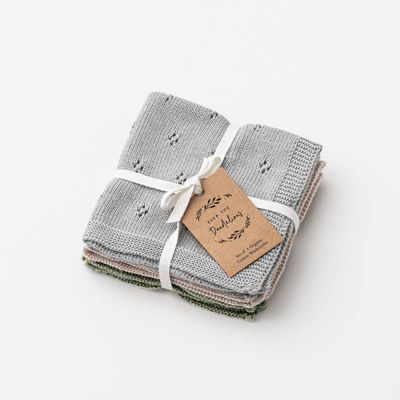 Organic Cotton Wash Cloth Set - sea