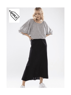 Muse Linen Skirt - Charcoal