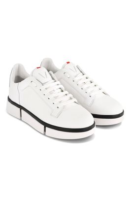 Leather Shoe White/White/Black