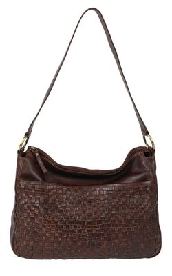 Eve Woven Leather Handbag - Black or Chocolate