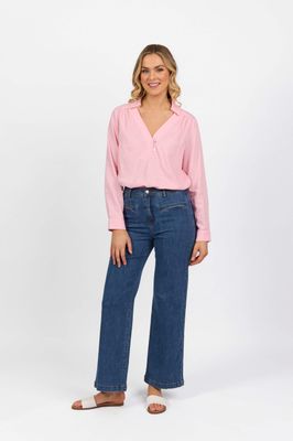 Wide Leg Full Length Jean - True Blue