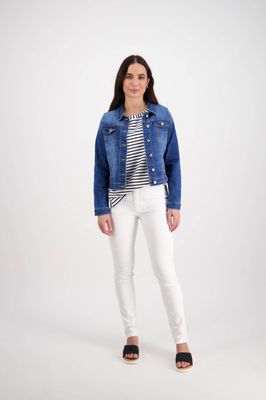 Distressed Denim Jacket - Blue Wash