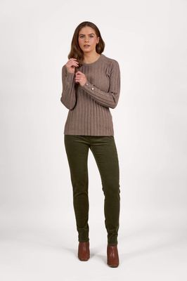 Ribbed Knit Jumper - Twig