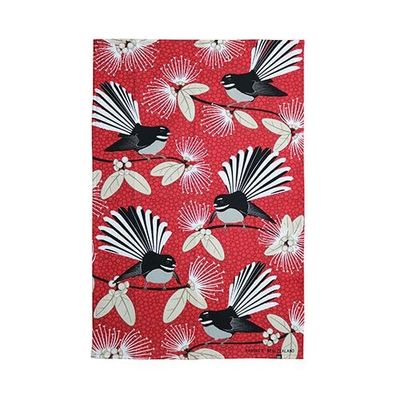 Flirting Fantails Teatowel