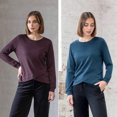 Remy Merino Top - Berry &amp; Dragonfly