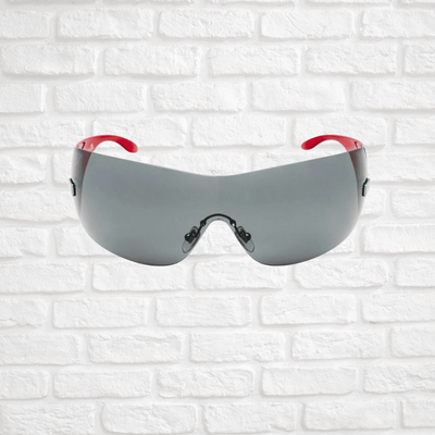 Versace Black Red Shield Unisex Sunglasses