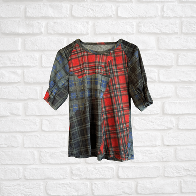 Nom*d Tartan Puff Sleeve Top