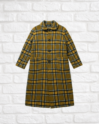 Comme des Gar&ccedil;ons Tricot Wool Plaid Coat