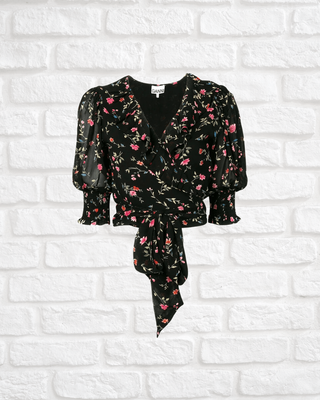 Ganni Paradise Elm Wrap Top