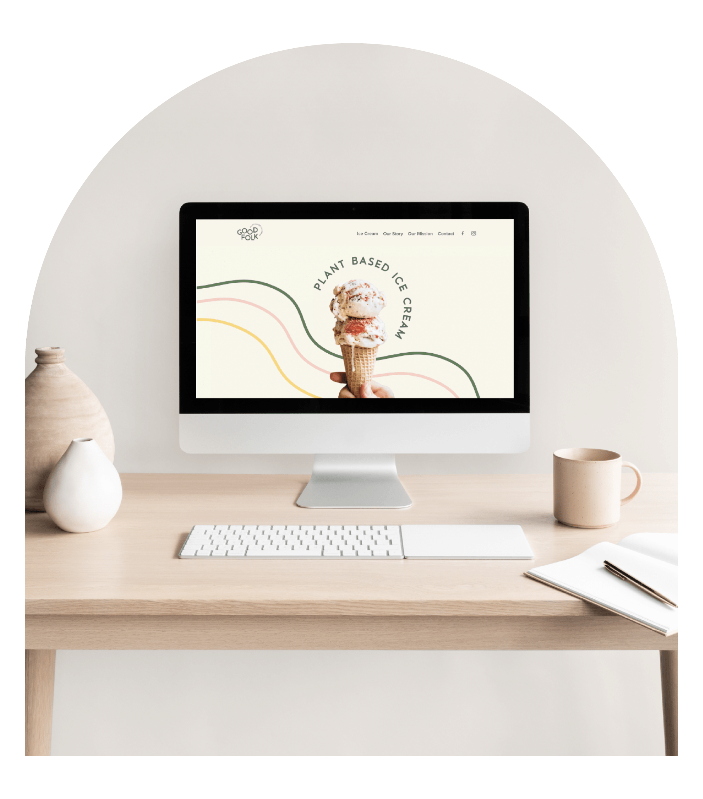 Plant-based ice cream website design