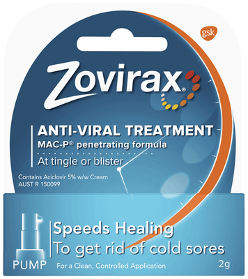 Zovirax Cold Sore Cream 2g Pump Pack