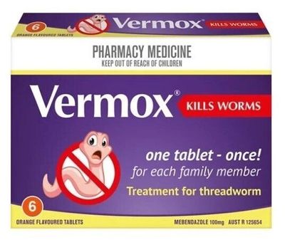 VERMOX 100mg 6 Tablets