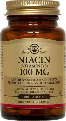 Solgar Niacin (Vitamin B3) 100 Mg 100 Tablets