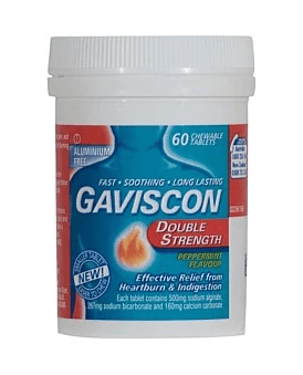 Gaviscon Double Strength Peppermint 60 Chewable Tablets