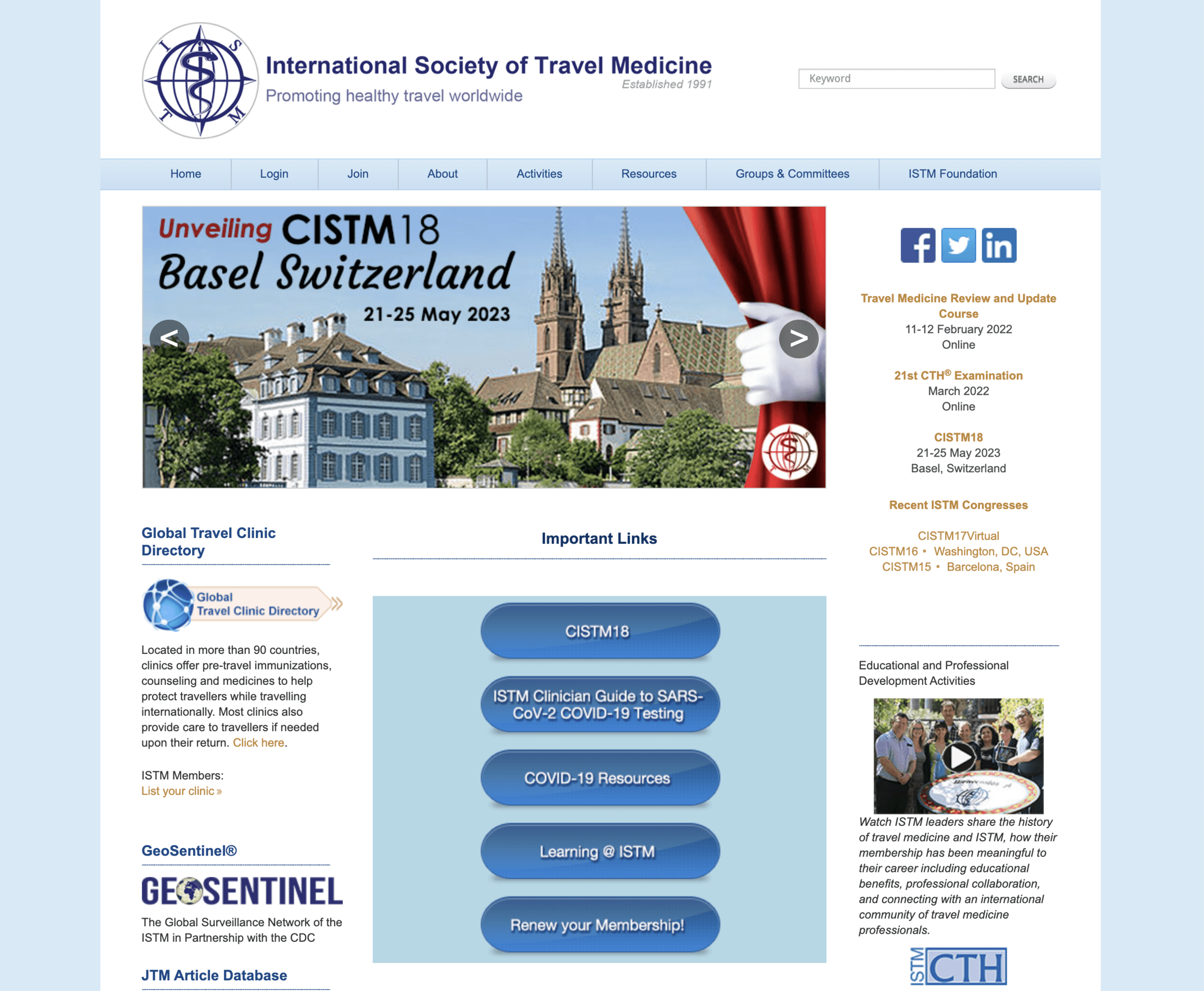 International Society for Travel Medicine