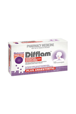 Difflam Lozenge Plus Anaesthetic Blackcurrent 16