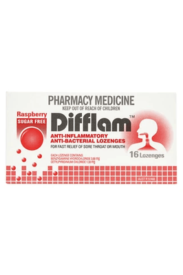 Difflam Lozenge Rasp Sugar Free 16