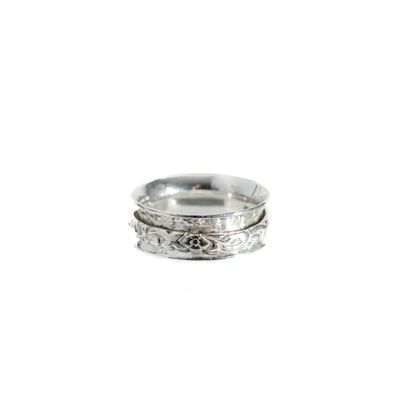 Sterling Silver Barbed Wire Spinner Ring Ssr0072 | Wholesale Jewelry Website