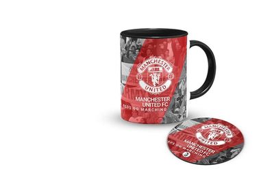 Manchester United Mug and Coaster Set - RED/BLACK