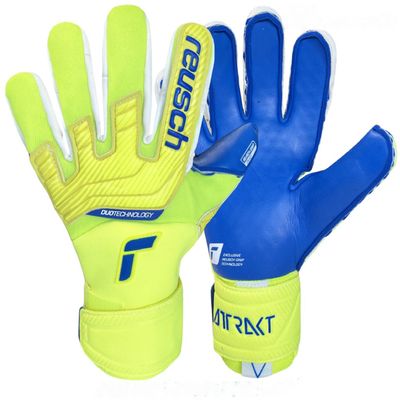 Reusch Attrakt Duo Gloves - SAFETY YELLOW/DEEP BLUE