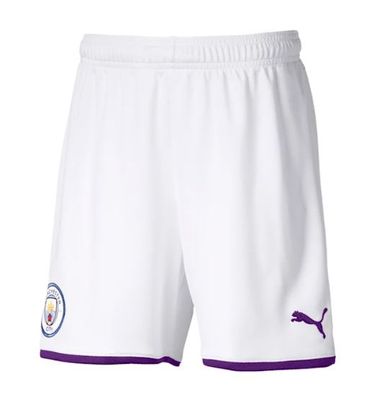 Man City 19/20 Youth Shorts - WHITE/PURPLE