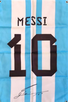 Messi 10 Jersey Fabric Poster - 18 x 27 inches