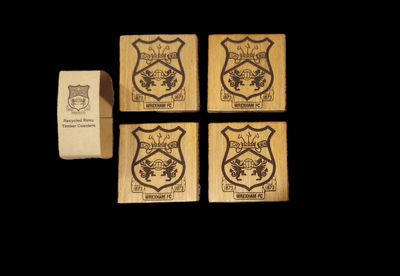 Wrexham AFC  Handcrafted NZ timber Coaster Set