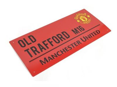Manchester United Coloured Metal Street Sign