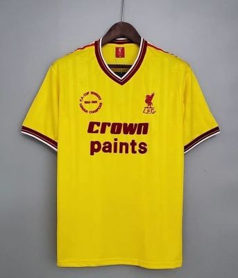 1985-1986 Liverpool Away Kit - YELLOW/RED&rdquo;