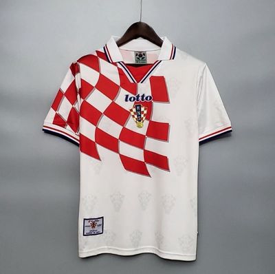 1998 Croatia Home Retro Kit - WHITE/RED