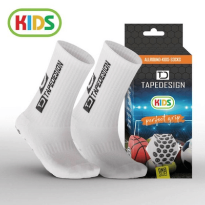 TapeDesign Kids Grip Socks - WHITE