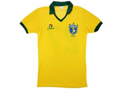 1986-1989 Brazil Home Shirt - YELLOW