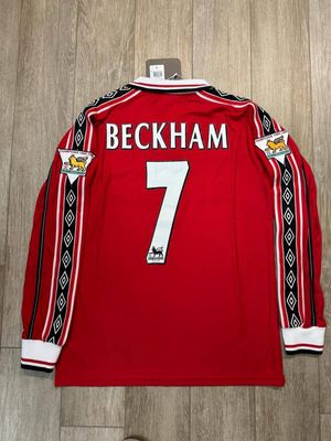 1998 Manchester United Home Retro Kit &#039;7 Beckham&#039; long sleeve