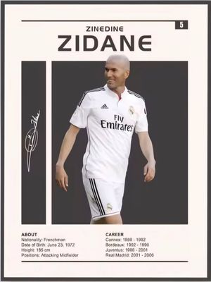 Zidane Canvas Poster 90cm x 60cm