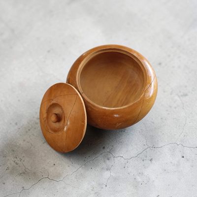 Decorative Wooden Lidded Bowl