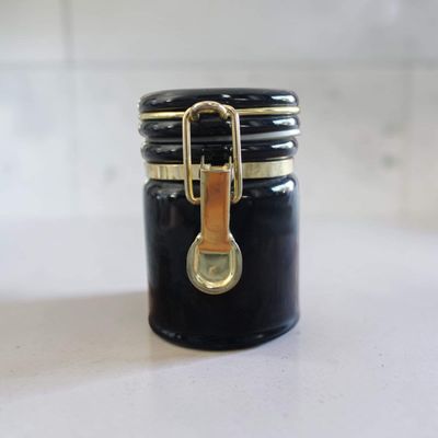 Navy Ceramic Clamp-Lid Canister